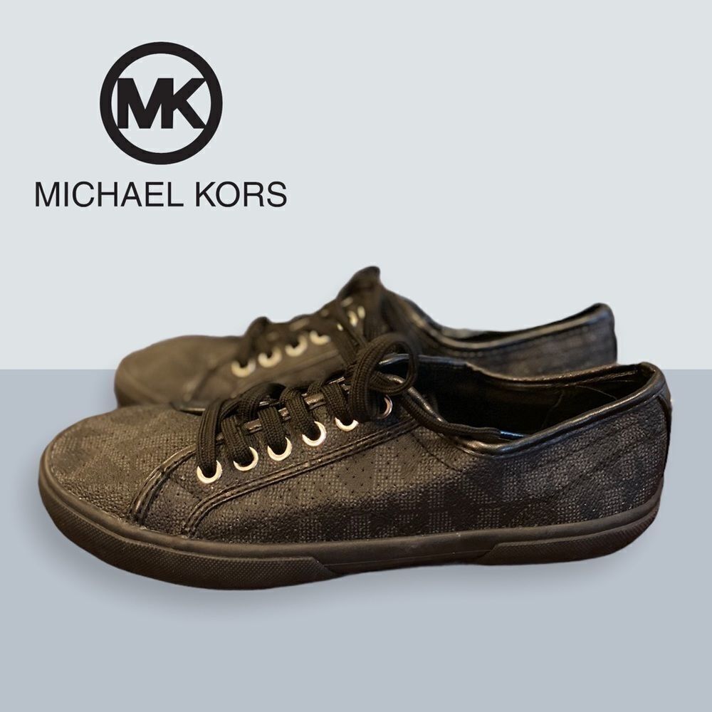 Michael Kors Women's Black MK Signature Sneakers 7
